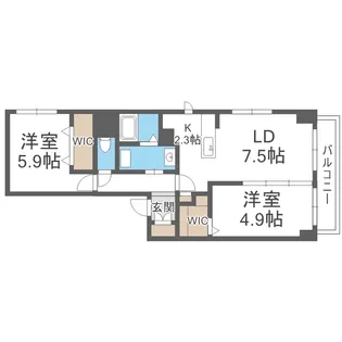 アルファスクエア中島公園【8階】の間取り