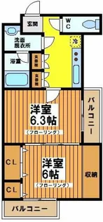 ウェル明大前【3階】の間取り