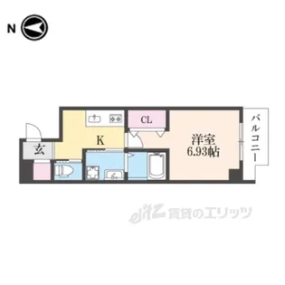 ヴァローレ枚方【4階】の間取り