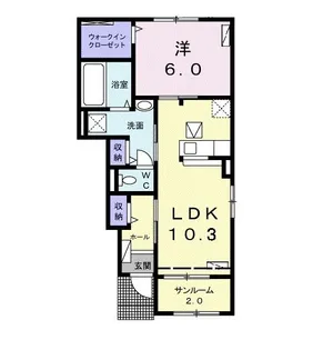 クレメントハウスB【1階】の間取り