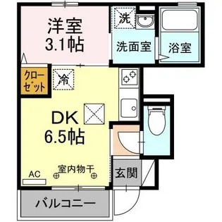 シティハウス高萩M【1階】の間取り