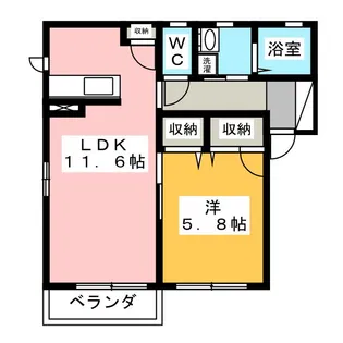 コゥジィーコートA棟【2階】の間取り