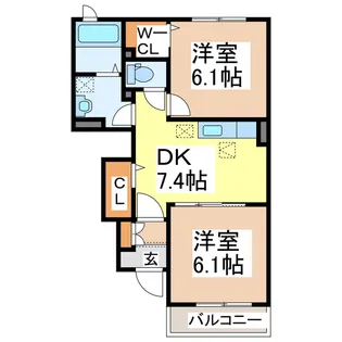 ティファーレII【1階】の間取り