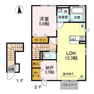 セジュール白石 A【2階】の間取り