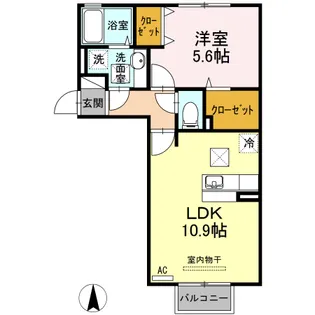 エース スクエア妻崎【1階】の間取り