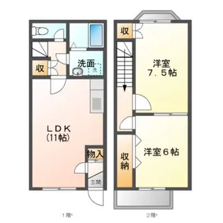 2LDKの間取り画像