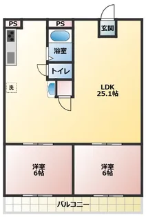 ビューテラス【2階】の間取り