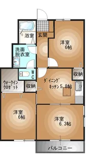 東ハイツ3【1階】の間取り