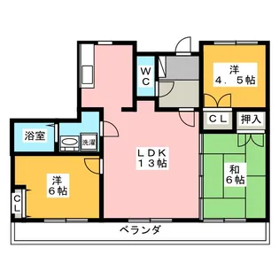 リバーグランドハイツ【3階】の間取り