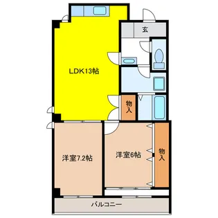岐阜県岐阜市元住町【マンション】の間取り