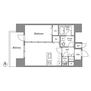 クオリタス秋葉原【14階】の間取り
