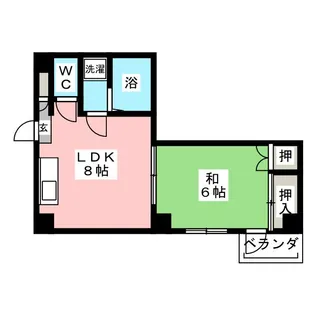 1LDKの間取り画像