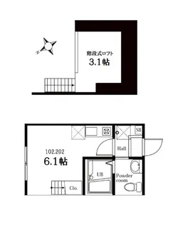 ハーミットクラブハウス新横菊名【1階】の間取り
