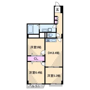 大倉山シュロス【4階】の間取り