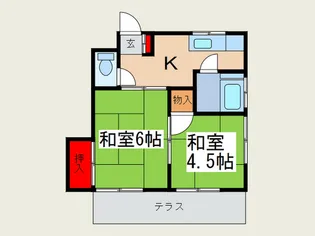 ハイツ福田【1階】の間取り