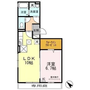ニューハイツタリカドE【1階】の間取り