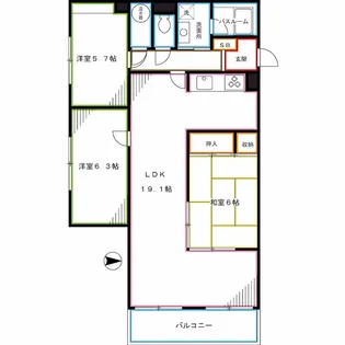 東京都新宿区西新宿4【マンション】の間取り