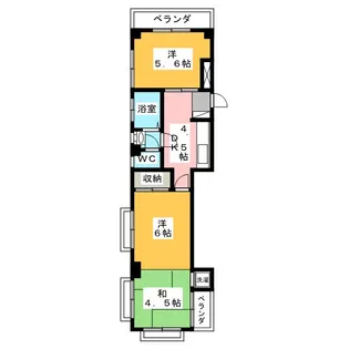 柳沢ゴールデンハイツ【2階】の間取り