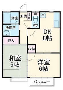 竹の上ハイツ NO.1【2階】の間取り