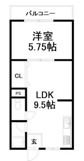 夢ゾン鴨川【4階】の間取り