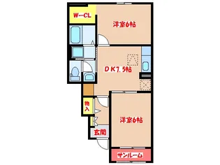 ブルースカイB【1階】の間取り