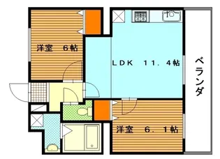 グランディール桜尾【3階】の間取り