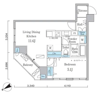 アーバネックス八丁堀【4階】の間取り