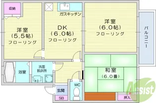 クレールコート2【2階】の間取り
