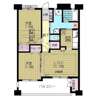 東京都日野市石田1【マンション】の間取り