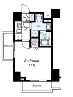 ガリシアグランデ江戸川橋【6階】の間取り