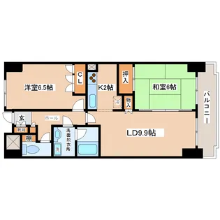 グリーンキャピタル長町II【4階】の間取り