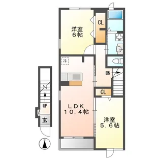 インプレス高杉2【2階】の間取り