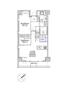 クラシアム神奈川台場【6階】の間取り