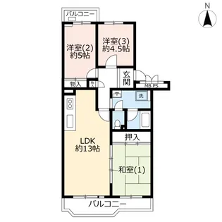 URさがみ野さくら【3階】の間取り