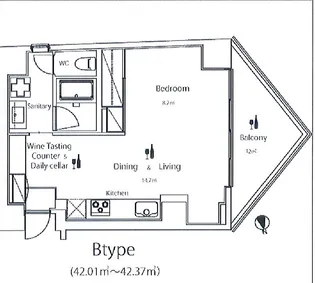 ワインアパートメント【6階】の間取り