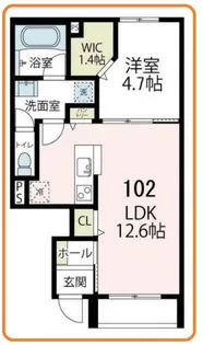 オリーアルカジック【1階】の間取り
