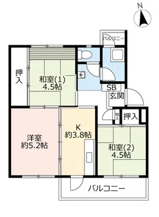 UR香里【2階】の間取り