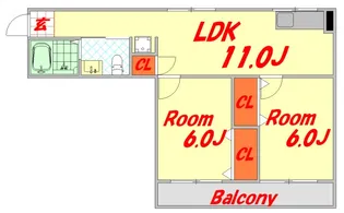 ヒルヴィスタ三滝【4階】の間取り