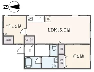 東京都国立市谷保【アパート】の間取り