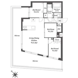 オープンブルーム渋谷本町【5階】の間取り