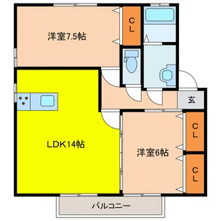 ハインツシマII【1階】の間取り