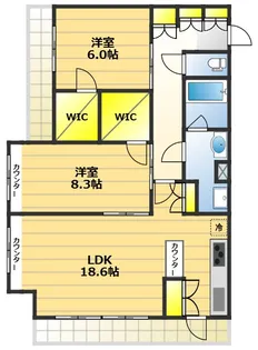 国立デュープレックスII【3階】の間取り