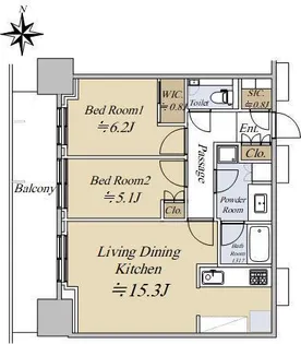 大崎ステーションレジデンス【7階】の間取り