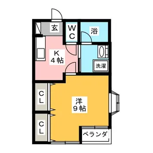 タウンフラットII【1階】の間取り