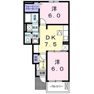 プランドール・ユー A【1階】の間取り
