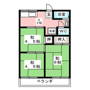 平田橋ハイツ【2階】の間取り