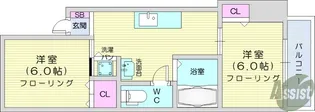 ブラヴール南仙台1【2階】の間取り