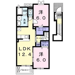 カランコエ小山 B【2階】の間取り