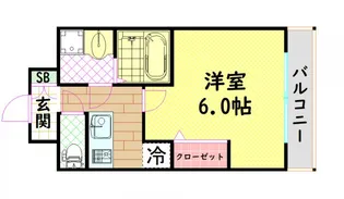 エスリード難波ザ アーク【10階】の間取り