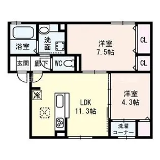 BONHEUR草津【2階】の間取り